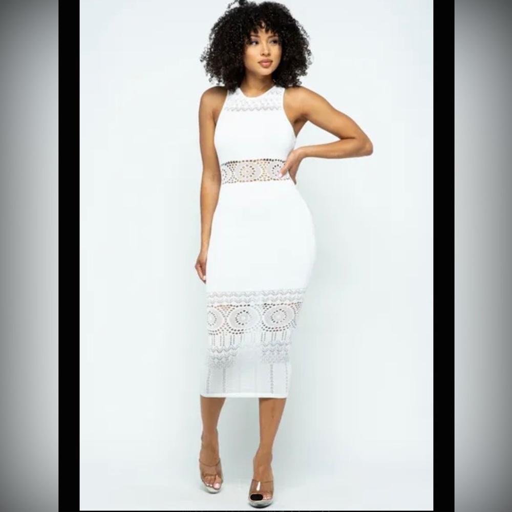 White Pointelle Dress